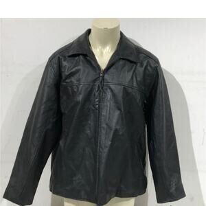 BURKS BAY NWT MENS SIZE XXL 100% REAL LEATHER ZIPUP BLACK JACKET COAT